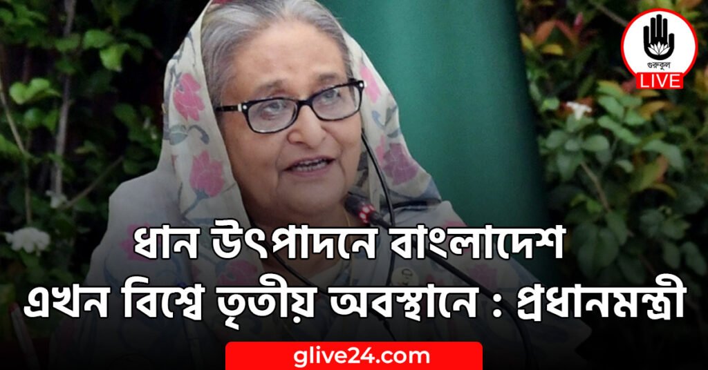 ধান উৎপাদনে বাংলাদেশ এখন বিশ্বে তৃতীয় অবস্থানে : প্রধানমন্ত্রী