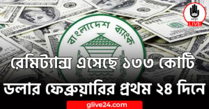 রেমিট্যান্স এসেছে ১৩৩ কোটি ডলার ফেব্রুয়ারির প্রথম ২৪ দিনে