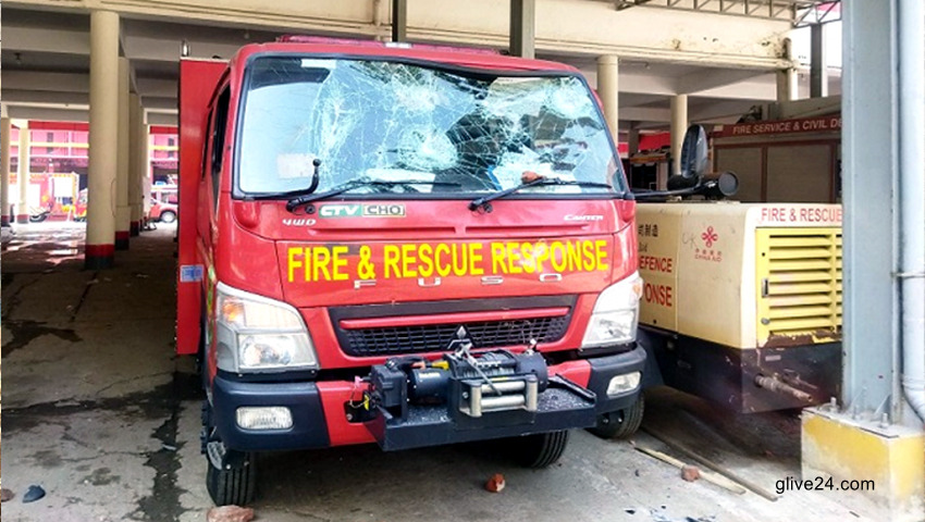 ফায়ার সার্ভিসের প্রধান কার্যালয়ে হামলা