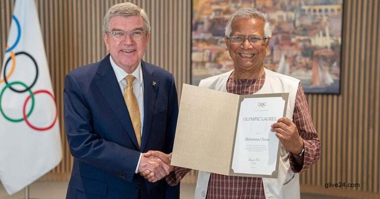 অলিম্পিক লরেল সার্টিফিকেট ও ট্রফি গ্রহণ করলেন ড. ইঊনূস ১ অলিম্পিক লরেল সার্টিফিকেট ও ট্রফি গ্রহণ করলেন ড. ইঊনূস