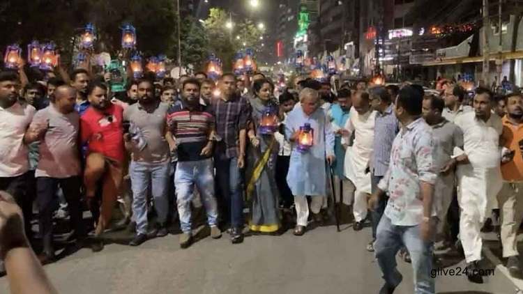 লোডশেডিংয়ের প্রতিবাদে বিএনপির হারিকেন মিছিল