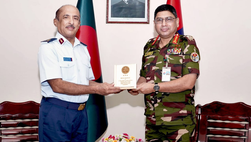 সশস্ত্র বাহিনী বিভাগের প্রিন্সিপাল স্টাফ অফিসারের সাথে কাতার সশস্ত্র বাহিনীর প্রতিনিধিদলের সৌজন্য সাক্ষাৎ