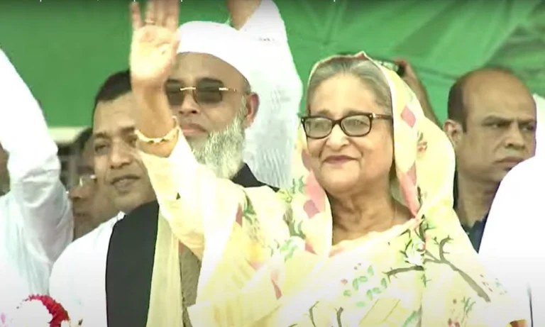 রাজধানীর কাওলায় আওয়ামী লীগের জনসভায় প্রধানমন্ত্রী