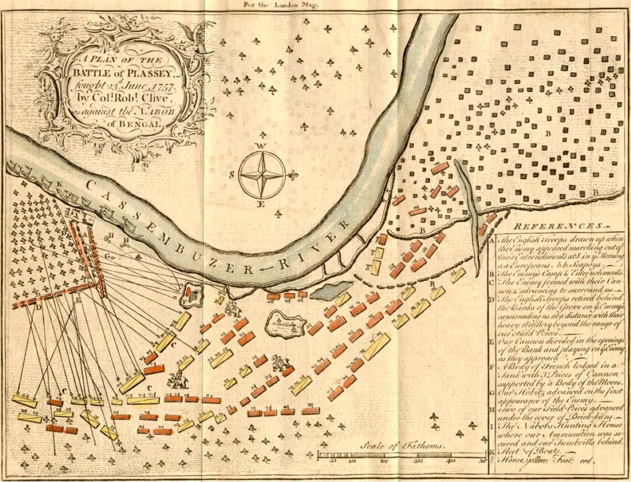পলাশীর যুদ্ধের মানচিত্র