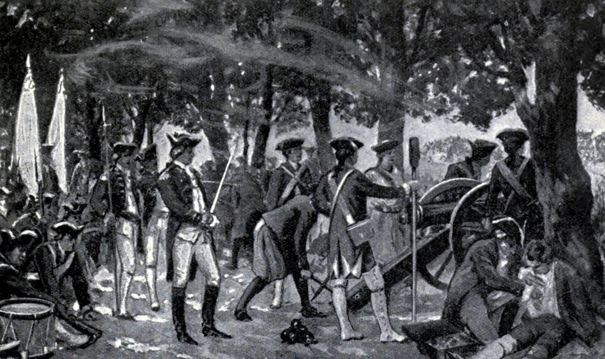 ২৩ জুন ১৭৫৭ সালে পলাশীর আমবাগানে ব্রিটিশ সৈন্য, নিচে বাঙালি সৈন্যদের গুলি করছে