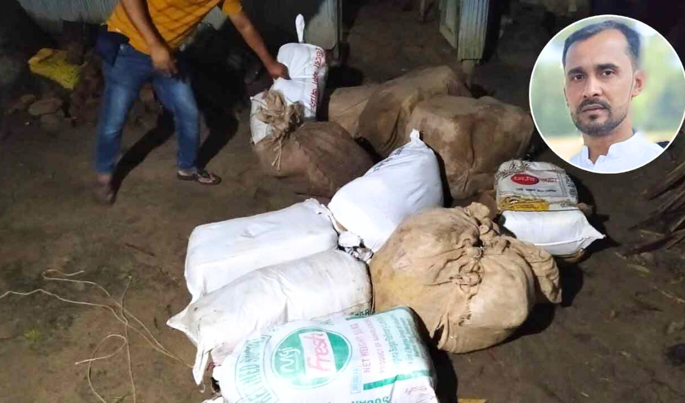 গোয়ালঘরে মিলল ভারতীয় চোরাচালানের পণ্য, পালালেন যুবদল নেতা