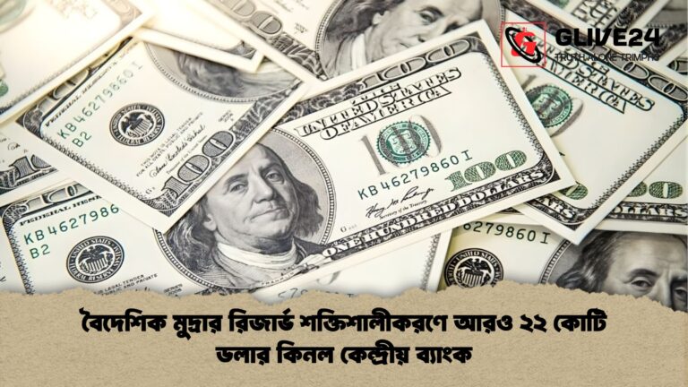 বৈদেশিক মুদ্রার রিজার্ভ শক্তিশালীকরণে আরও ২২ কোটি ডলার কিনল কেন্দ্রীয় ব্যাংক বৈদেশিক মুদ্রার রিজার্ভ শক্তিশালীকরণে আরও ২২ কোটি ডলার কিনল কেন্দ্রীয় ব্যাংক