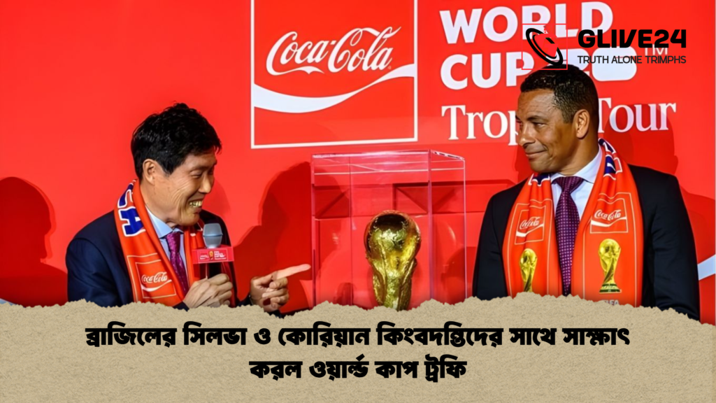 ব্রাজিলের সিলভা ও কোরিয়ান কিংবদন্তিদের সাথে সাক্ষাৎ করল ওয়ার্ল্ড কাপ ট্রফি ব্রাজিলের সিলভা ও কোরিয়ান কিংবদন্তিদের সাথে সাক্ষাৎ করল ওয়ার্ল্ড কাপ ট্রফি