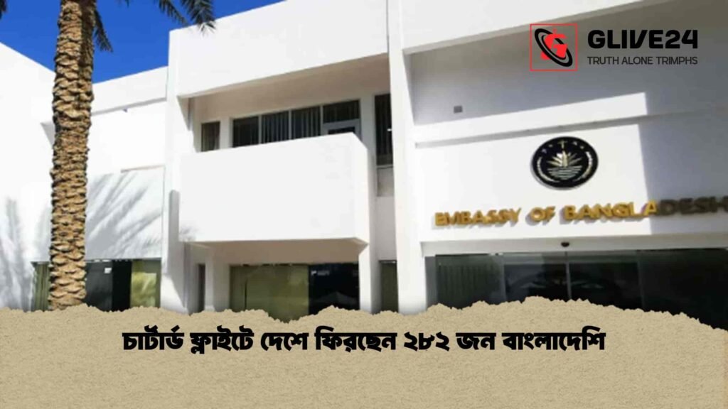 চার্টার্ড ফ্লাইটে দেশে ফিরছেন ২৮২ জন বাংলাদেশি