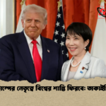 ট্রাম্পের নেতৃত্বে বিশ্বের শান্তি ফিরবে তাকাইচি ট্রাম্পের নেতৃত্বে বিশ্বের শান্তি ফিরবে: তাকাইচি