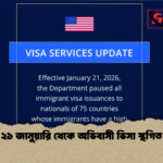 ২১ জানুয়ারি থেকে অভিবাসী ভিসা স্থগিত ২১ জানুয়ারি থেকে অভিবাসী ভিসা স্থগিত