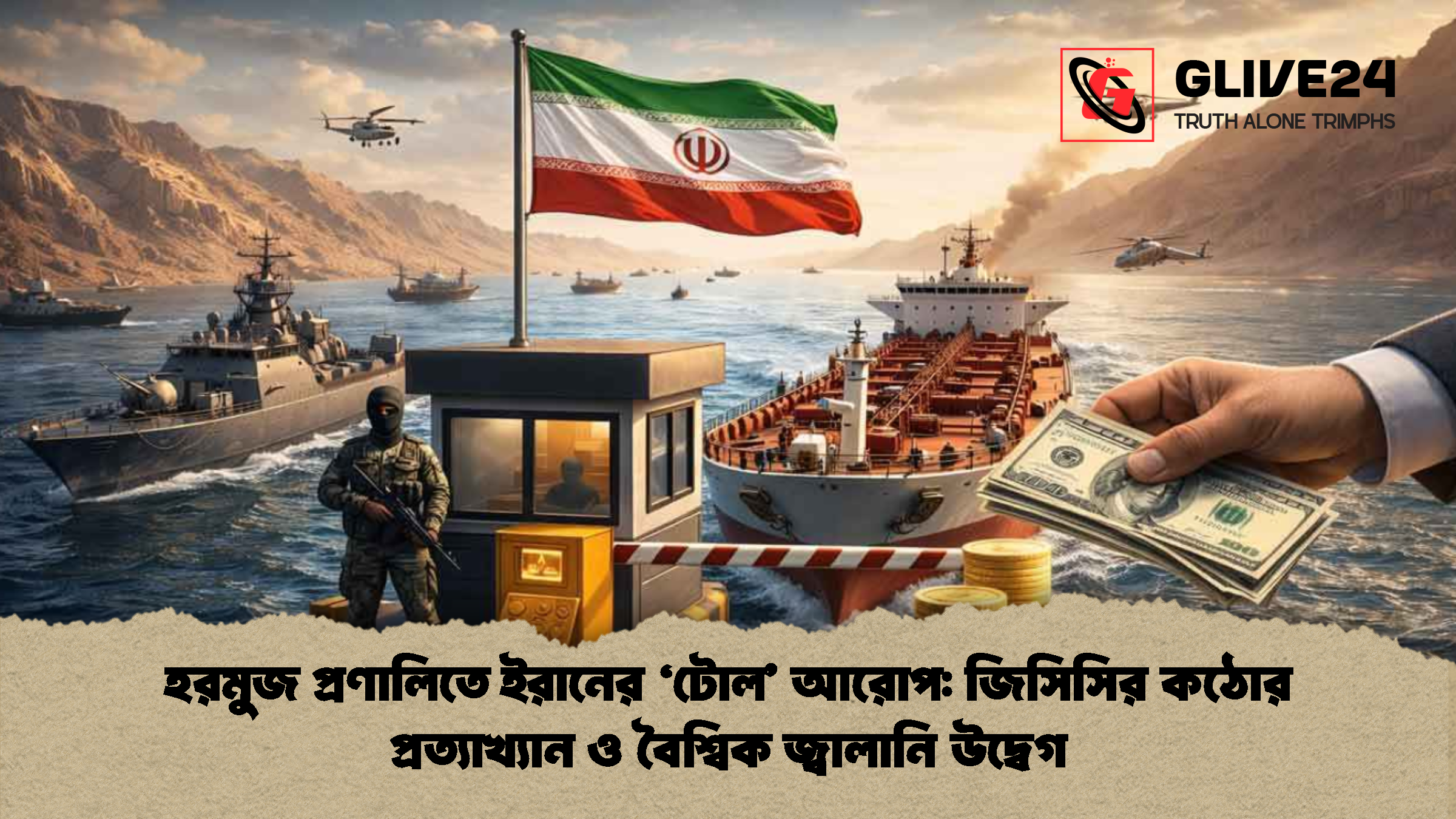 হরমুজ প্রণালিতে ইরানের ‘টোল’ আরোপ: জিসিসির কঠোর প্রত্যাখ্যান ও বৈশ্বিক জ্বালানি উদ্বেগ