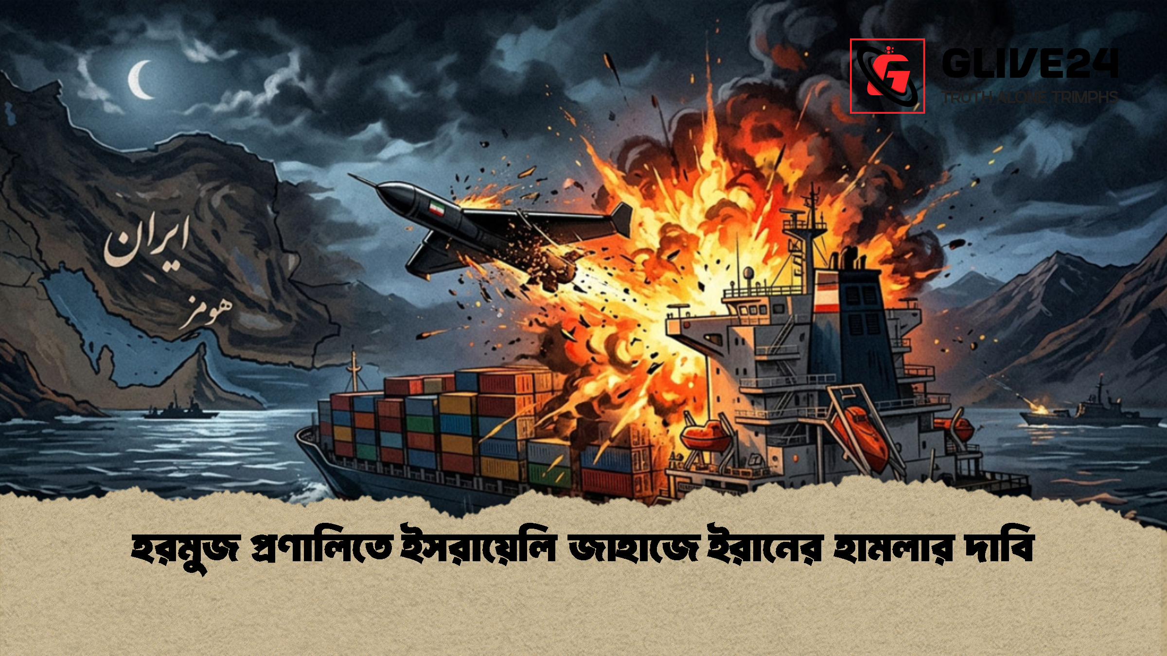 হরমুজ প্রণালিতে ইসরায়েলি জাহাজে ইরানের হামলার দাবি