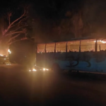 Chattogram Highway Crash Sparks Double Bus Arson চট্টগ্রাম-কাপ্তাই সড়কে দুর্ঘটনার পর বাসে আগুন জ্বালিয়ে উত্তেজনা