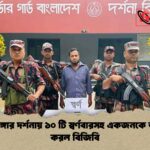 চুয়াডাঙ্গার দর্শনায় ১০ টি স্বর্ণবারসহ একজনকে আটক করল বিজিবি