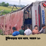 টুঙ্গিপাড়ায় বাস খাদে আহত ২০ টুঙ্গিপাড়ায় বাস খাদে, আহত ২০