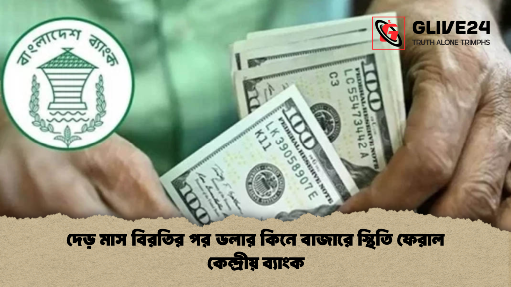 দেড় মাস বিরতির পর ডলার কিনে বাজারে স্থিতি ফেরাল কেন্দ্রীয় ব্যাংক দেড় মাস বিরতির পর ডলার কিনে বাজারে স্থিতি ফেরাল কেন্দ্রীয় ব্যাংক