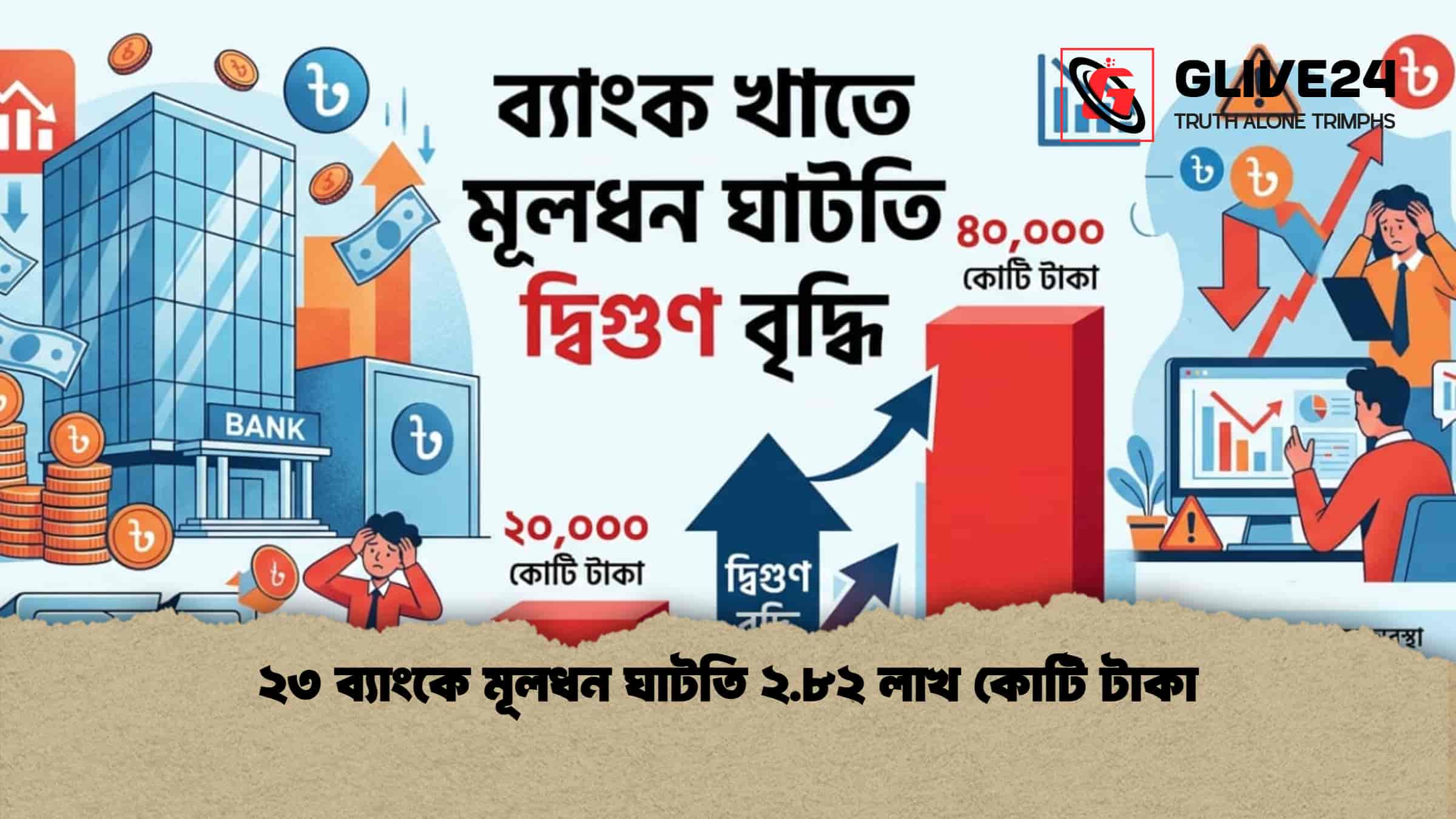 ২৩ ব্যাংকে মূলধন ঘাটতি ২.৮২ লাখ কোটি টাকা