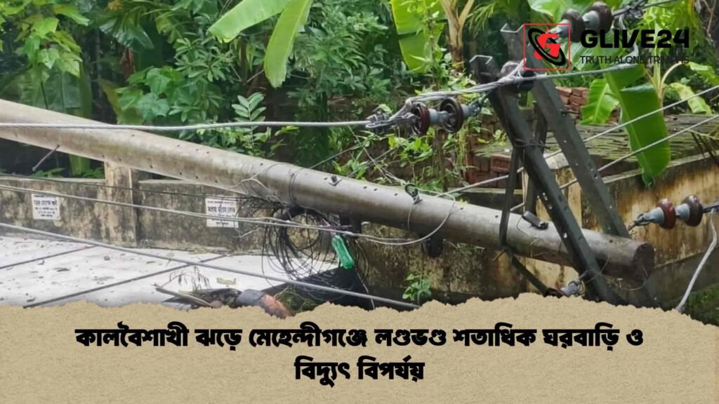 কালবৈশাখী ঝড়ে মেহেন্দীগঞ্জে লণ্ডভণ্ড শতাধিক ঘরবাড়ি ও বিদ্যুৎ বিপর্যয়