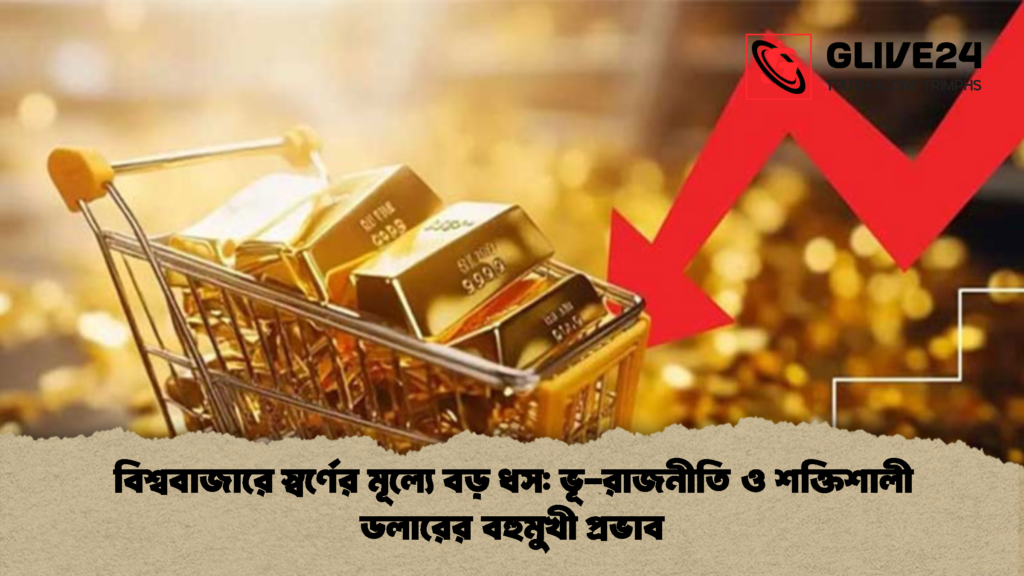 বিশ্ববাজারে স্বর্ণের মূল্যে বড় ধস ভূ রাজনীতি ও শক্তিশালী ডলারের বহুমুখী প্রভাব বিশ্ববাজারে স্বর্ণের মূল্যে বড় ধস: ভূ-রাজনীতি ও শক্তিশালী ডলারের বহুমুখী প্রভাব