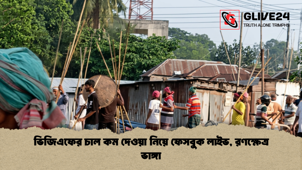 ভিজিএফের চাল কম দেওয়া নিয়ে ফেসবুক লাইভ রণক্ষেত্র ভাঙ্গা 1 ভিজিএফের চাল কম দেওয়া নিয়ে ফেসবুক লাইভ, রণক্ষেত্র ভাঙ্গা