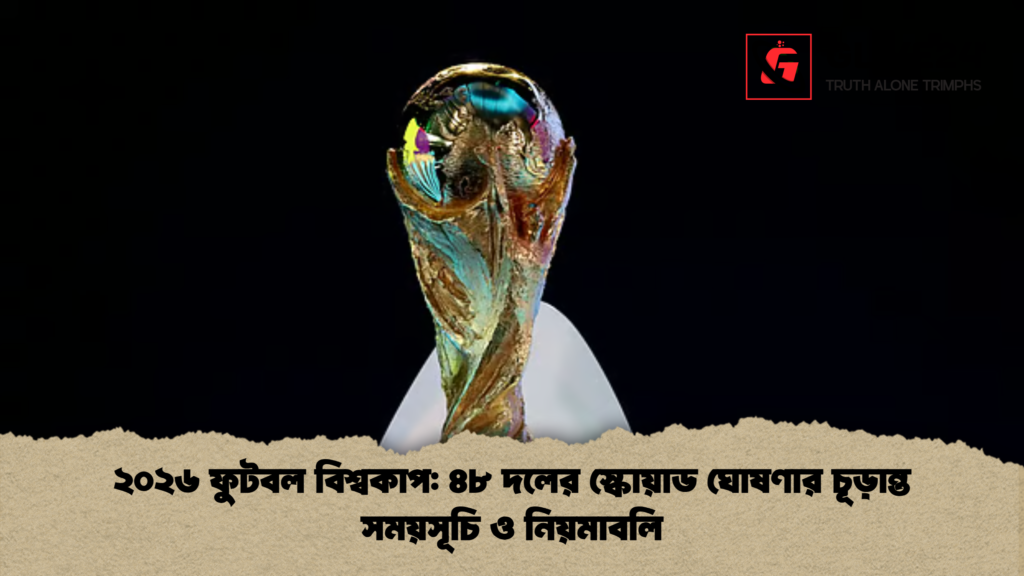 ২০২৬ ফুটবল বিশ্বকাপ ৪৮ দলের স্কোয়াড ঘোষণার চূড়ান্ত সময়সূচি ও নিয়মাবলি ২০২৬ ফুটবল বিশ্বকাপ: ৪৮ দলের স্কোয়াড ঘোষণার চূড়ান্ত সময়সূচি ও নিয়মাবলি