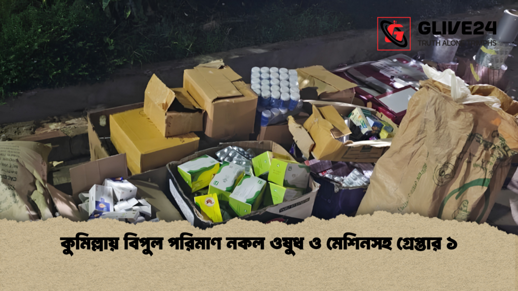 কুমিল্লায় বিপুল পরিমাণ নকল ওষুধ ও মেশিনসহ গ্রেপ্তার ১ 1 কুমিল্লায় বিপুল পরিমাণ নকল ওষুধ ও মেশিনসহ গ্রেপ্তার ১