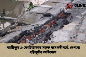 গাজীপুরে ৯ কোটি টাকার সড়ক ধসে নদীগর্ভে, নেপথ্যে হরিলুটের অভিযোগ