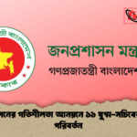 প্রশাসনের গতিশীলতা আনয়নে ১১ যুগ্ম সচিবের পদ পরিবর্তন 2 প্রশাসনের গতিশীলতা আনয়নে ১১ যুগ্ম-সচিবের পদ পরিবর্তন