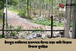 চাঁদপুরে মসজিদের প্রবেশপথে বাঁশের বেড়া: জমি বিরোধে বিপাকে মুসল্লিরা
