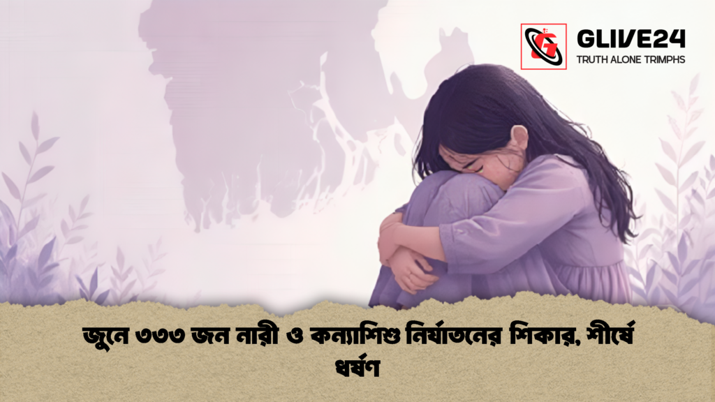জুনে ৩৩৩ জন নারী ও কন্যাশিশু নির্যাতনের শিকার শীর্ষে ধর্ষণ 1 জুনে ৩৩৩ জন নারী ও কন্যাশিশু নির্যাতনের শিকার, শীর্ষে ধর্ষণ