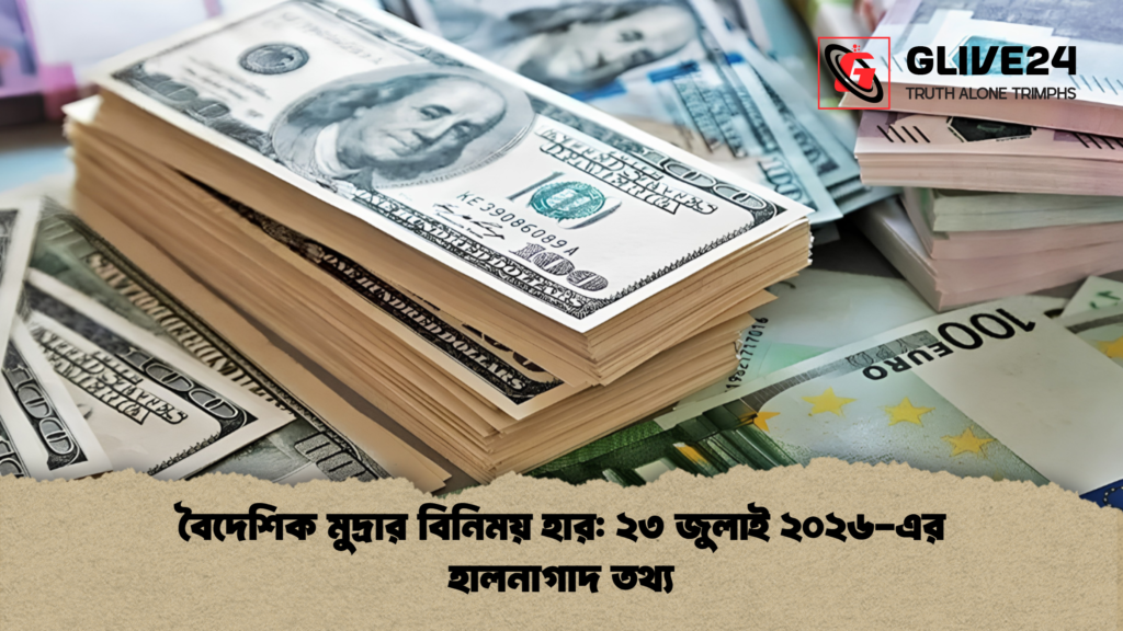 বৈদেশিক মুদ্রার বিনিময় হার ২৩ জুলাই ২০২৬ এর হালনাগাদ তথ্য 1 বৈদেশিক মুদ্রার বিনিময় হার: ২৩ জুলাই ২০২৬-এর হালনাগাদ তথ্য