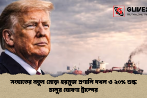 সংঘাতের নতুন মোড়: হরমুজ প্রণালি দখল ও ২০% শুল্ক চালুর ঘোষণা ট্রাম্পের