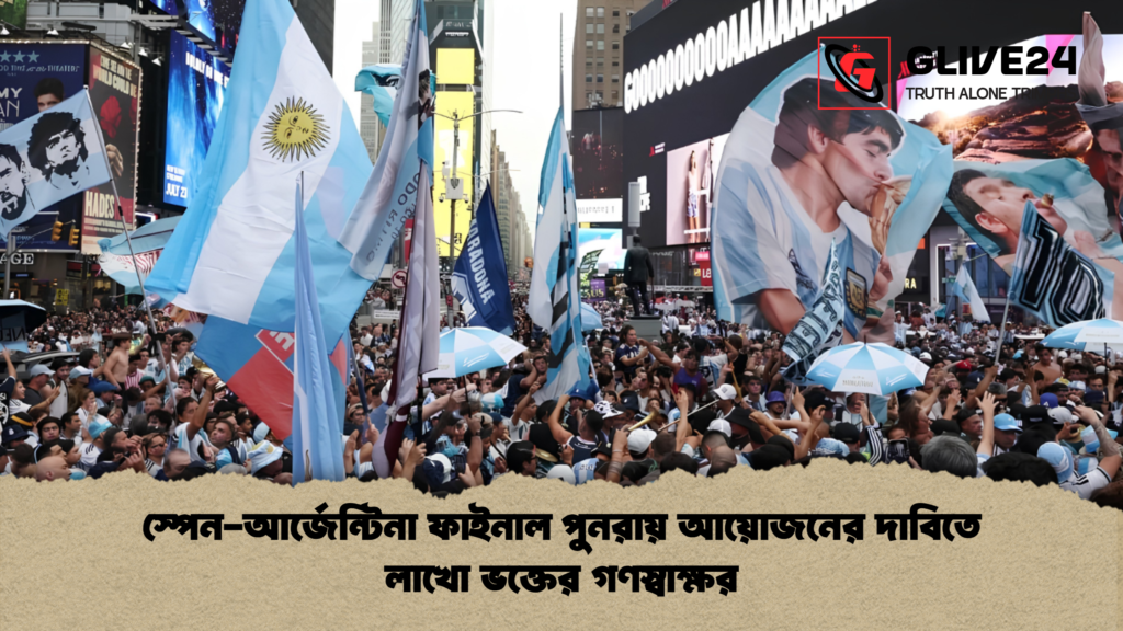 স্পেন আর্জেন্টিনা ফাইনাল পুনরায় আয়োজনের দাবিতে লাখো ভক্তের গণস্বাক্ষর 1 স্পেন-আর্জেন্টিনা ফাইনাল পুনরায় আয়োজনের দাবিতে লাখো ভক্তের গণস্বাক্ষর