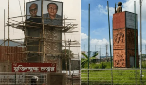 অপ্রাসঙ্গিক আখ্যা দিয়ে মাধবপুরে জাতীয় চার নেতার ছবি অপসারণ করলেন ইউএনও