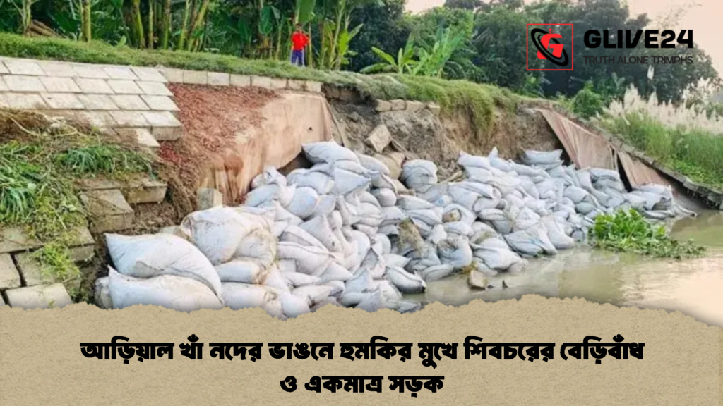 আড়িয়াল খাঁ নদের ভাঙনে হুমকির মুখে শিবচরের বেড়িবাঁধ ও একমাত্র সড়ক 2 আড়িয়াল খাঁ নদের ভাঙনে হুমকির মুখে শিবচরের বেড়িবাঁধ ও একমাত্র সড়ক