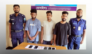নাটোরের লালপুরে সাইবার হ্যাকিং ও ডিজিটাল প্রতারক চক্রের ৫ সদস্য গ্রেপ্তার
