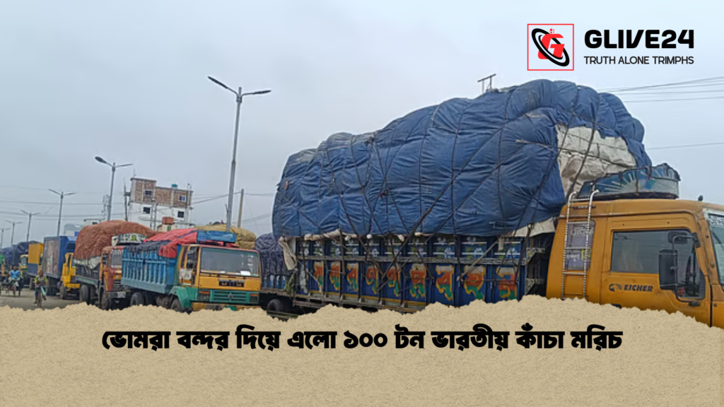 ভোমরা বন্দর দিয়ে এলো ১০০ টন ভারতীয় কাঁচা মরিচ ভোমরা বন্দর দিয়ে এলো ১০০ টন ভারতীয় কাঁচা মরিচ