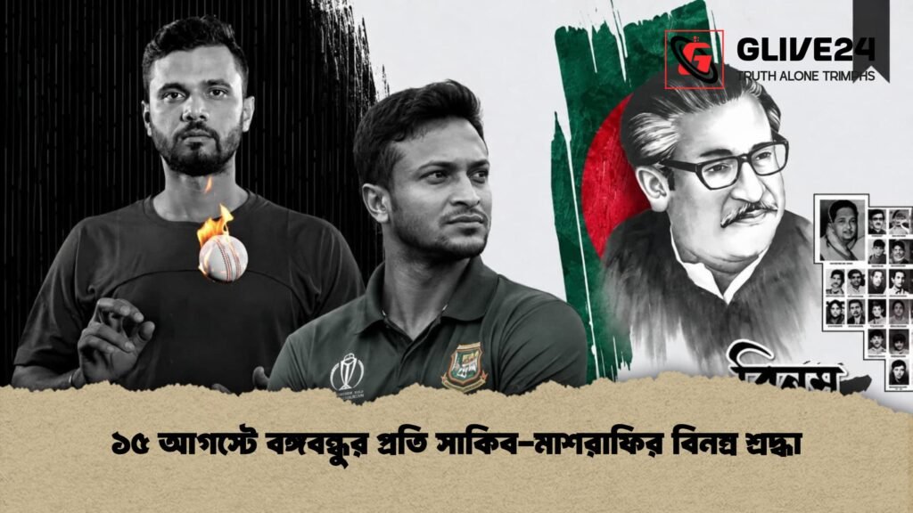 ১৫ আগস্টে বঙ্গবন্ধুর প্রতি সাকিব মাশরাফির বিনম্র শ্রদ্ধা ১৫ আগস্টে বঙ্গবন্ধুর প্রতি সাকিব-মাশরাফির বিনম্র শ্রদ্ধা