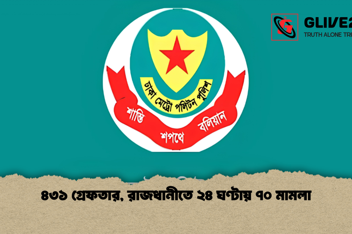 ৪৩১ গ্রেফতার, রাজধানীতে ২৪ ঘণ্টায় ৭০ মামলা
