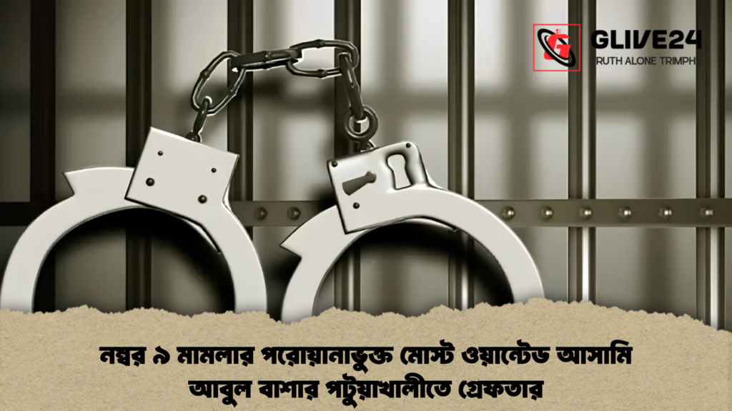 নম্বর ৯ মামলার পরোয়ানাভুক্ত মোস্ট ওয়ান্টেড আসামি আবুল বাশার পটুয়াখালীতে গ্রেফতার
