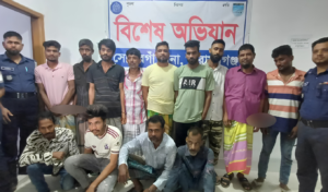 নারায়ণগঞ্জে পুলিশের অভিযানে গ্রেপ্তার ১৩