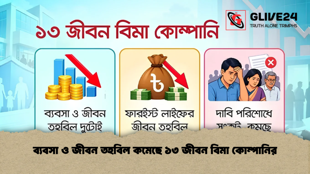 ব্যবসা ও জীবন তহবিল কমেছে ১৩ জীবন বিমা কোম্পানির