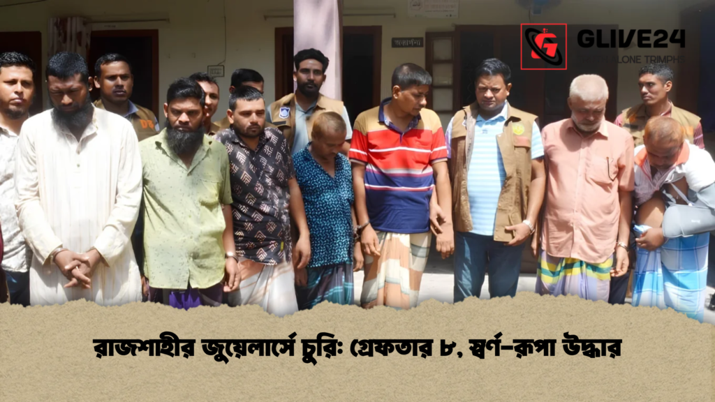 রাজশাহীর জুয়েলার্সে চুরি গ্রেফতার ৮, স্বর্ণ-রূপা উদ্ধার
