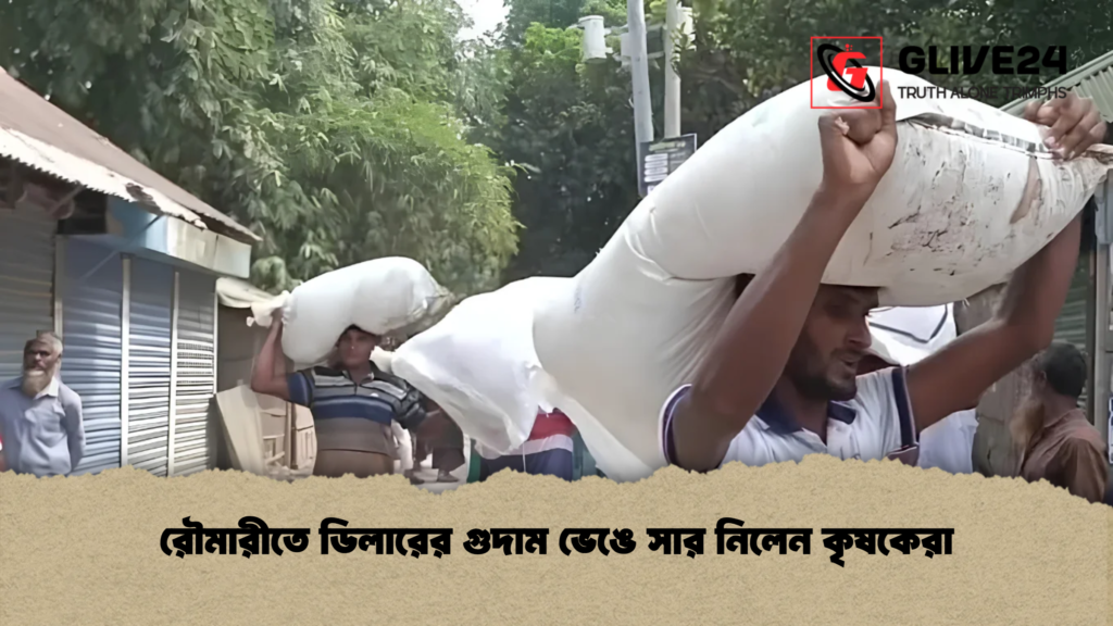 রৌমারীতে ডিলারের গুদাম ভেঙে সার নিলেন কৃষকেরা
