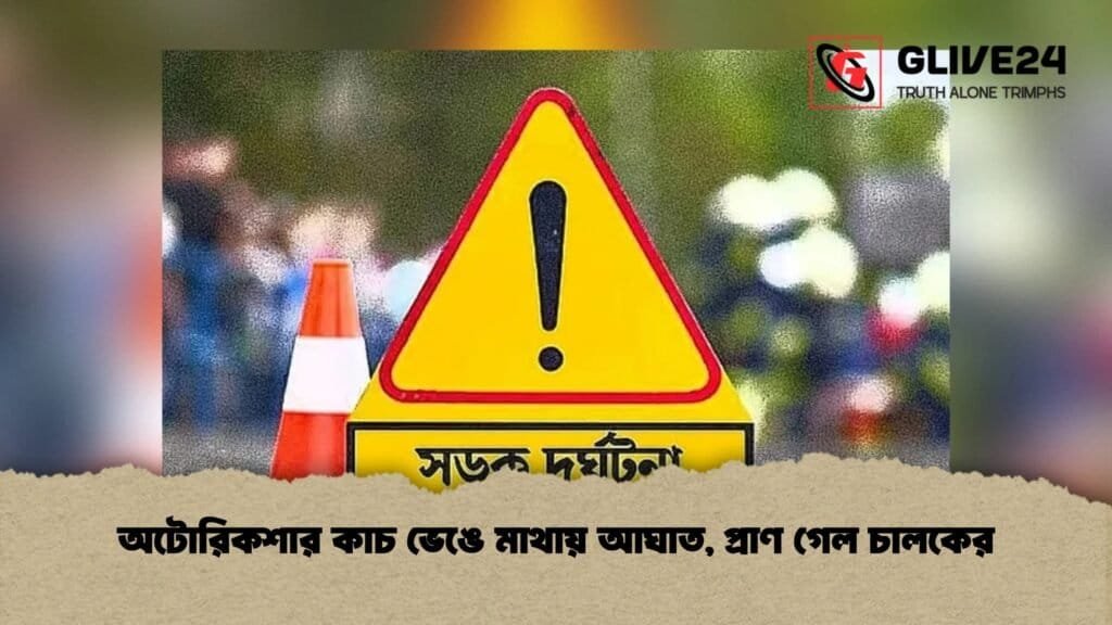 অটোরিকশার কাচ ভেঙে মাথায় আঘাত, প্রাণ গেল চালকের
