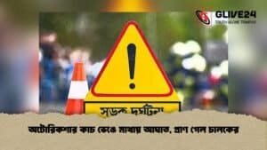 অটোরিকশার কাচ ভেঙে মাথায় আঘাত, প্রাণ গেল চালকের