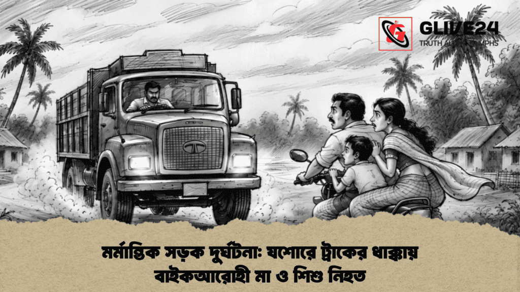 মর্মান্তিক সড়ক দুর্ঘটনা: যশোরে ট্রাকের ধাক্কায় বাইকআরোহী মা ও শিশু নিহত 4 মর্মান্তিক সড়ক দুর্ঘটনা যশোরে ট্রাকের ধাক্কায় বাইকআরোহী মা ও শিশু নিহত